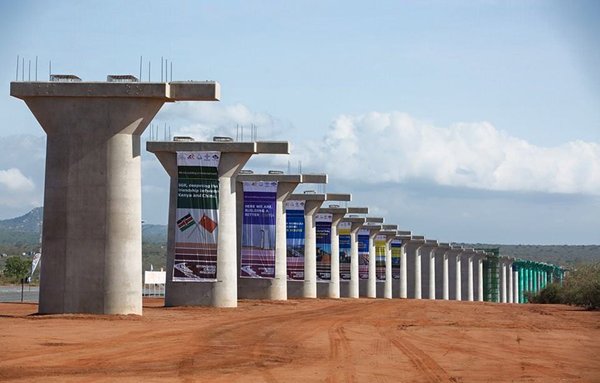 Photo: China-African co-operation in action: Construction work on the 485km Mombasa-Nairobi Line.