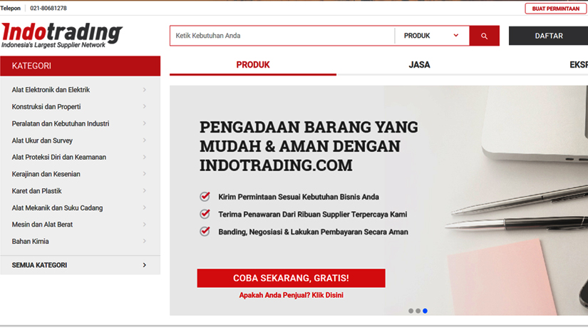 Photo: Indotrading.com: A key Indonesian b2b hub.