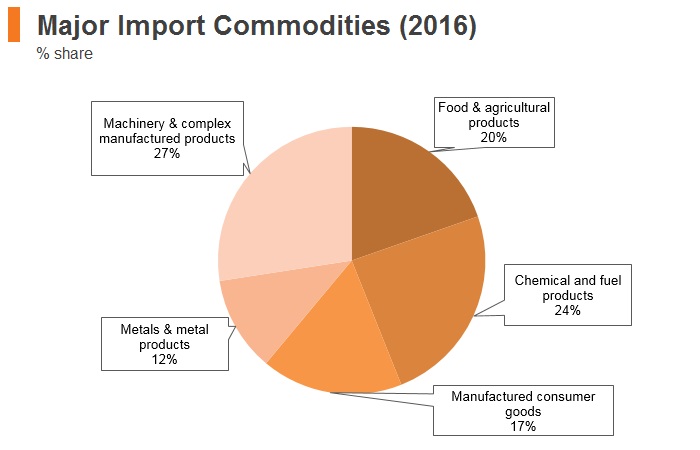 Graph: Egypt major import commodities (2016) Graph: Egypt major import commodities (2016)