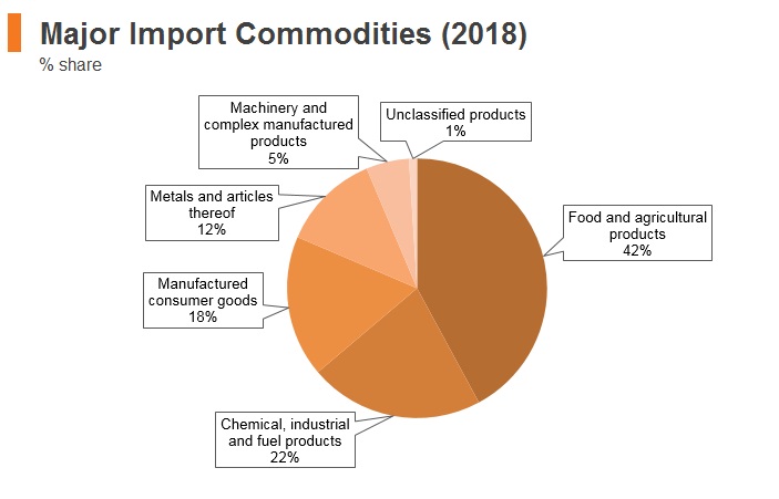 Graph: New Zealand major import commodities (2018) Graph: New Zealand major import commodities (2018)