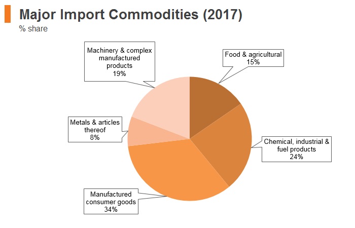 Graph: Kyrgyzstan major import commodities (2017) Graph: Kyrgyzstan major import commodities (2017)