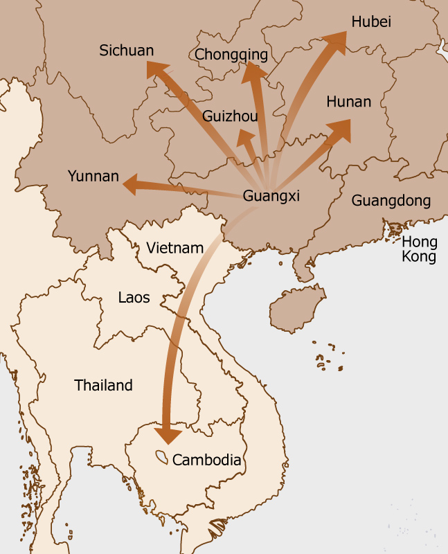 Picture: Development Directions of Guangxi’s ’Four-dimensional Support and Four-alongs Interaction’ Strategy