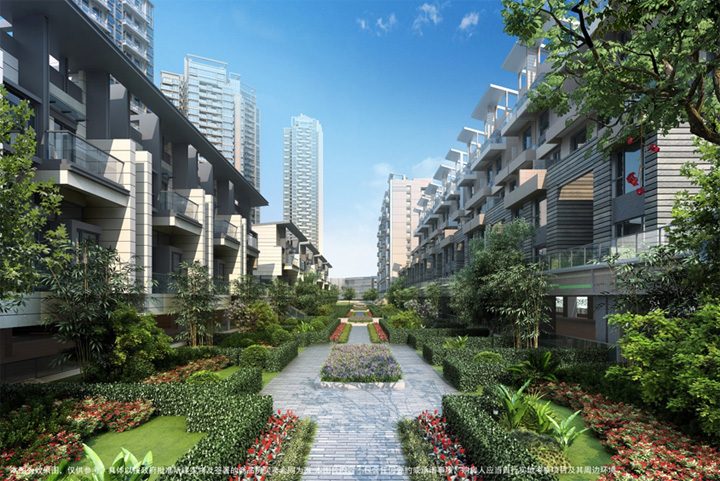 设计师对深圳「铁路加物业」综合城市发展计划的想像图。