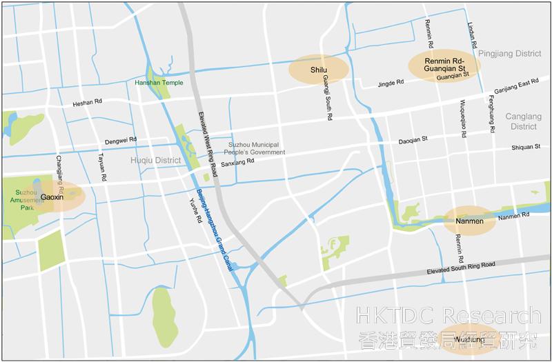Picture: Suzhou’s Major Commercial Districts