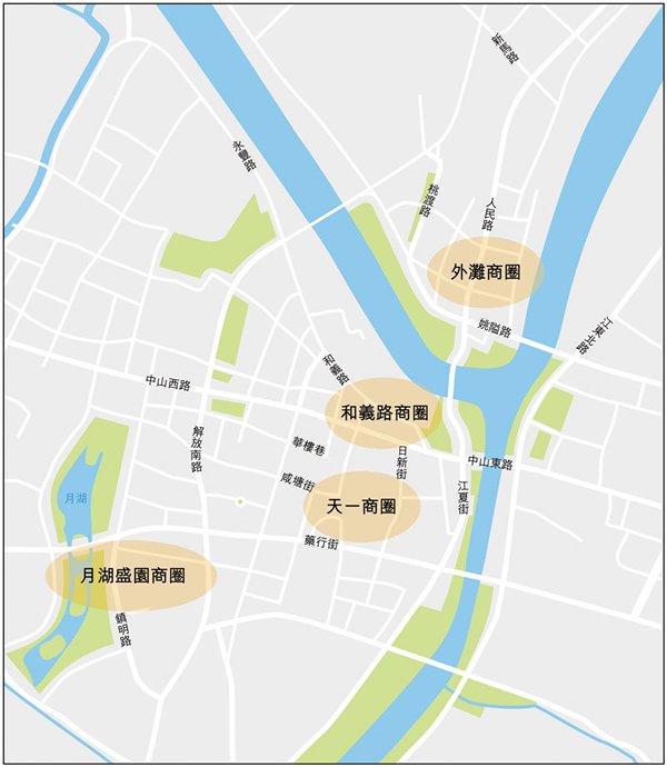 圖:寧波市內主要商圈 圖:寧波市內主要商圈
