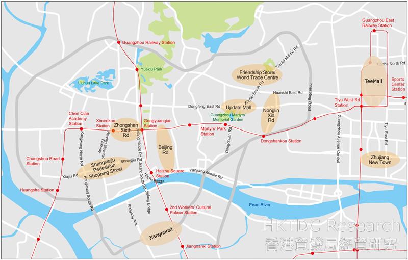 Picture: Guangzhou’s Major Commercial Districts