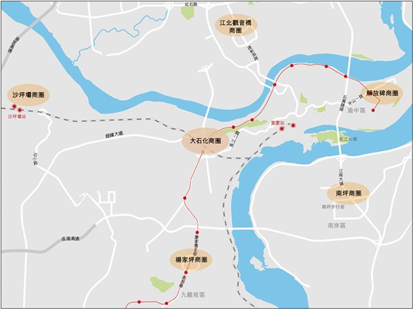 圖:重慶市內主要商圈 圖:重慶市內主要商圈