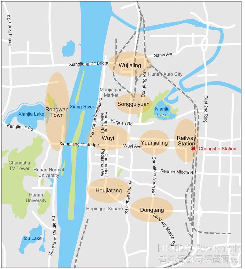 Picture: Changsha’s Major Commercial Districts
