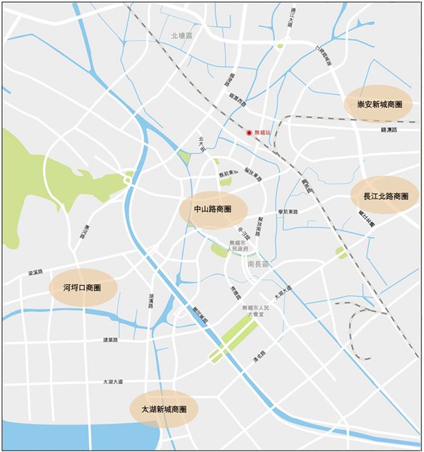 圖:無錫市內主要商圈 圖:無錫市內主要商圈