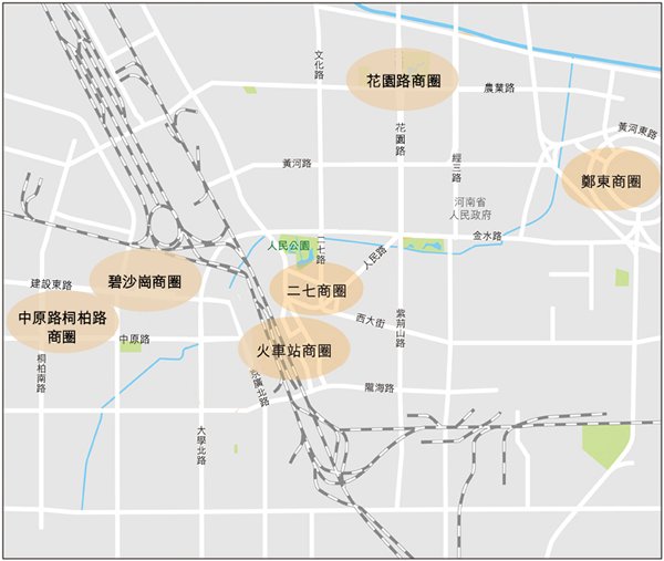 圖:鄭州市主要商圈 圖:鄭州市主要商圈