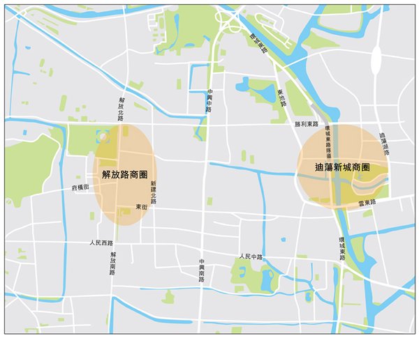 圖:紹興市內主要商圈 圖:紹興市內主要商圈