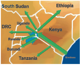 Picture: Kenya regional map