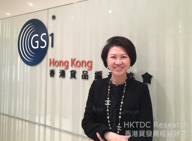 相片：香港货品编码协会总裁林洁贻表示物联网应用近年有两个变化
