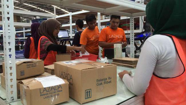 照片：Lazada在印尼的貨品配送中心。