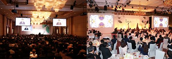 （左图）＂时尚潮流‧魅力香港＂高峰论坛；（右图）以＂香港︰日与夜＂为主题的＂香港晚宴＂