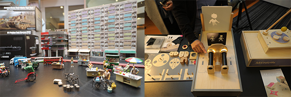 （左图）微型街景模型; （右图）光学实验游戏盒
