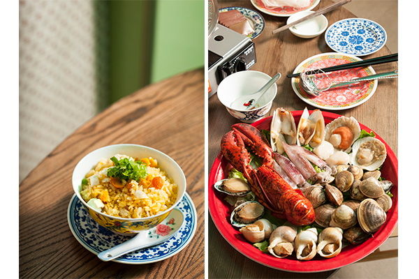 鹹蛋撈飯, 海鮮拼盤 鹹蛋撈飯, 海鮮拼盤