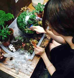 Miniature gardeners in action Miniature gardeners in action