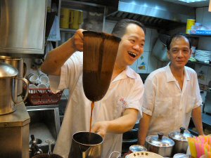 Milk tea-making, Hong Kong style Milk tea-making, Hong Kong style