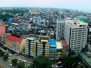 The bustling centre of Yangon, commercial hub of Myanmar