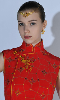 A cheongsam in THE SPARKLE COLLECTION – Modern Couture