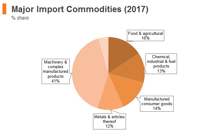 Graph: Saudi Arabia major import commodities (2017) Graph: Saudi Arabia major import commodities (2017)