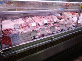 Photo: Imported meat sold at a modern supermarket 