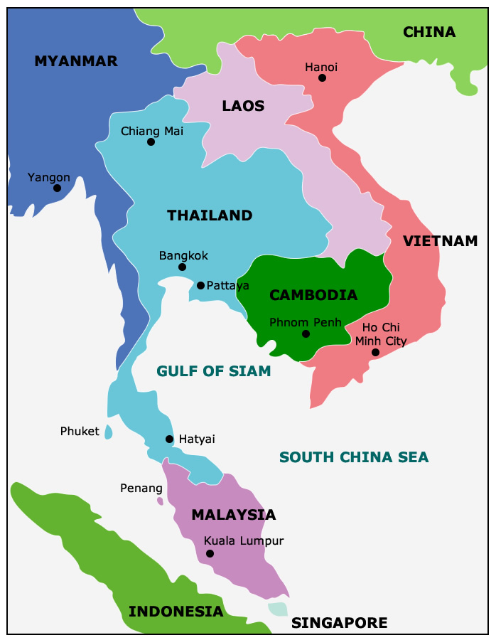 Map: Thailand’s Border Countries