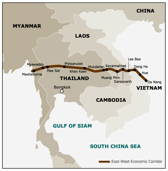 Map: GMS East-West Economic Corridor 