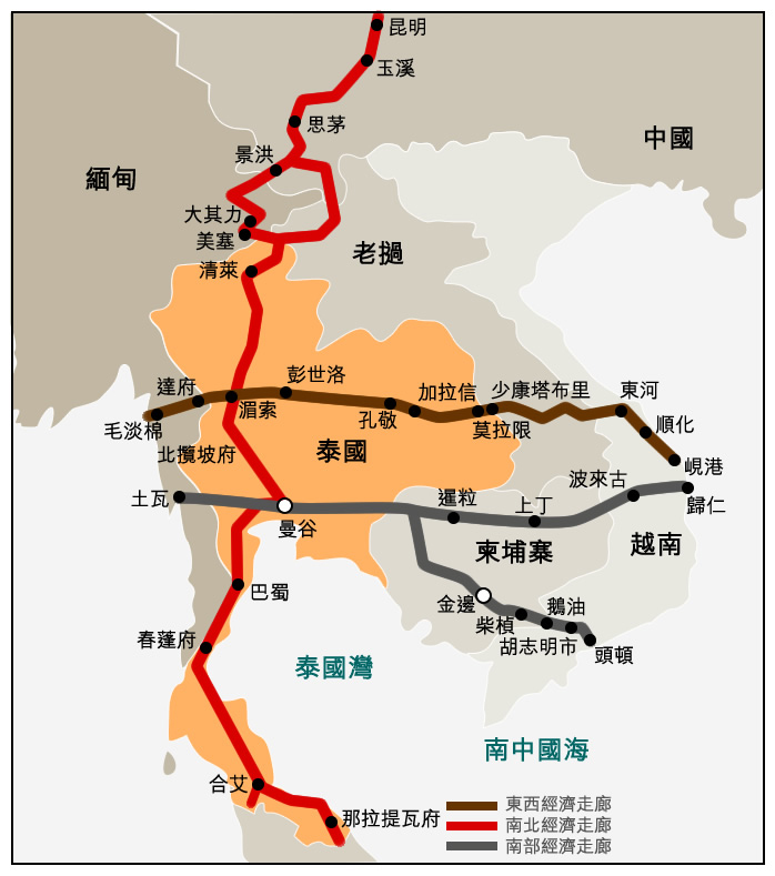 地图: 大湄公河次区域经济走廊