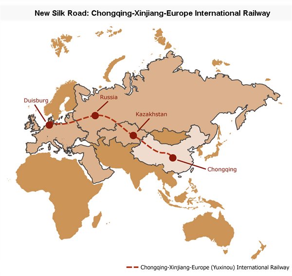 Picture: New Silk Road: Chongqing-Xinjiang-Europe International Railway Picture: New Silk Road: Chongqing-Xinjiang-Europe International Railway