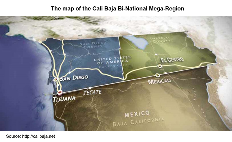 Picture: The map of the Cali Baja Bi-National Mega-Region