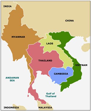 map mainland southeast asia