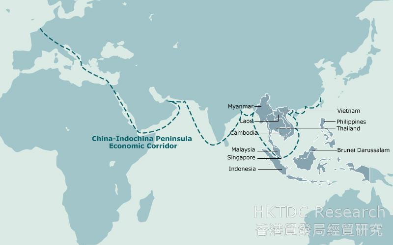 Map: China-Indochina Peninsula Economic Corridor