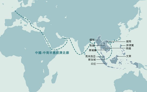 地圖: 中國-中南半島經濟走廊
