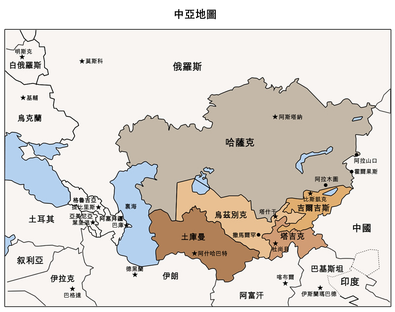 圖片:中亞地圖