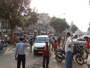 图: 德里市区交通挤塞