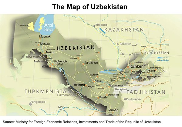 Picture: The Map of Uzbekistan