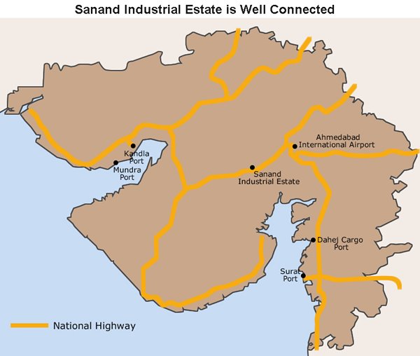 Map: Sanand Industrial Estate is Well Connected Map: Sanand Industrial Estate is Well Connected