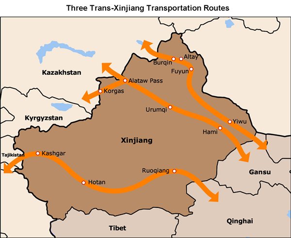 Picture: Three Trans-Xinjiang Transportation Routes