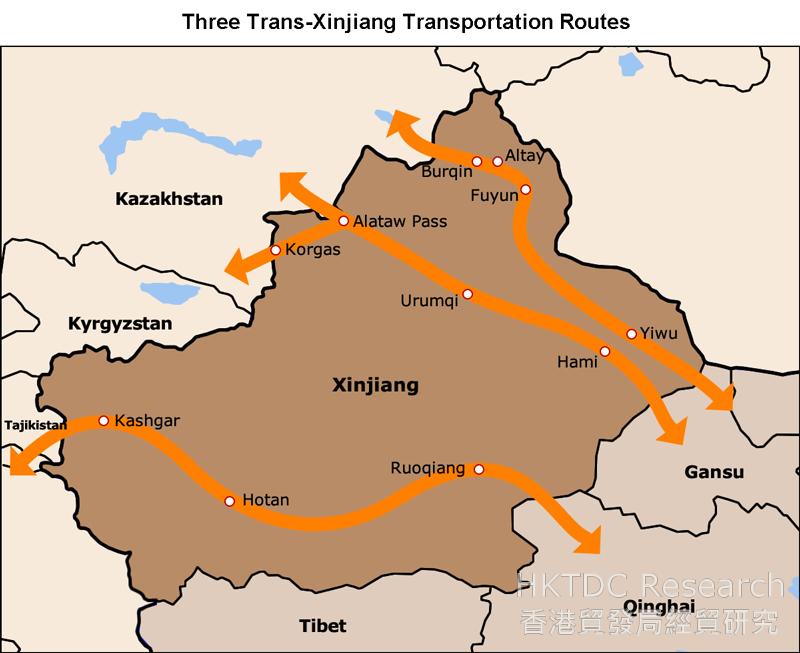 Picture: Three Trans-Xinjiang Transportation Routes