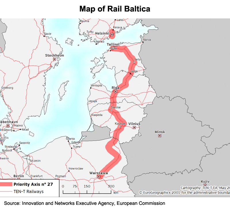 Picture: Map of Rail Baltica