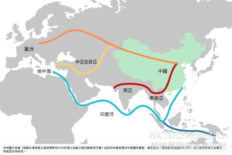 图：中国推动「一带一路」建设。
