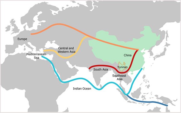 Chart: Yunnan’s Position in the Silk Road Economic Belt