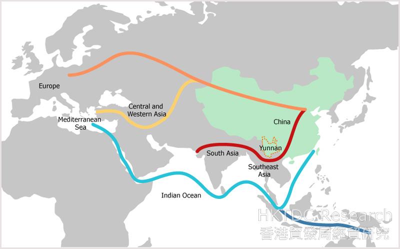Chart: Yunnan’s Position in the Silk Road Economic Belt
