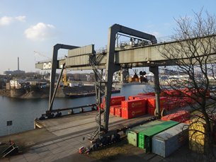 Photo: The Port of Duisburg is the world biggest inland container port