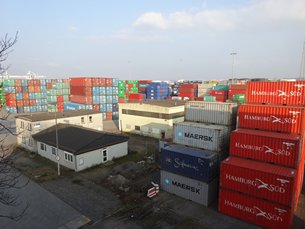 Photo: The Port of Duisburg is the world biggest inland container port