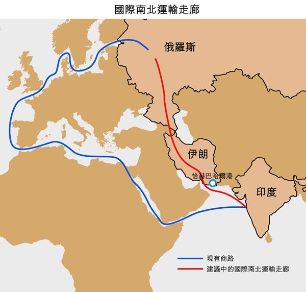 地图: 国际南北运输走廊