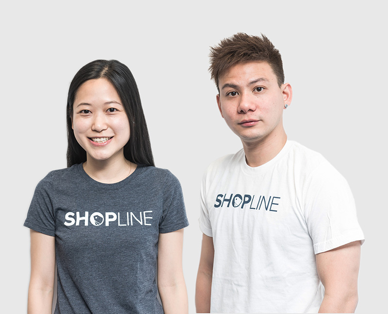 相片: Shopline联合创办人刘煦怡(左)和黄浩昌(右)。