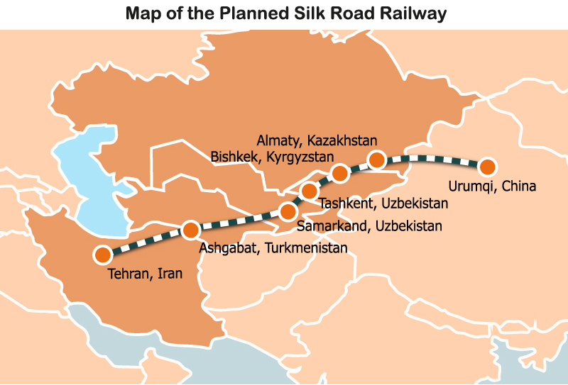Map: The Planned Silk Road Railway